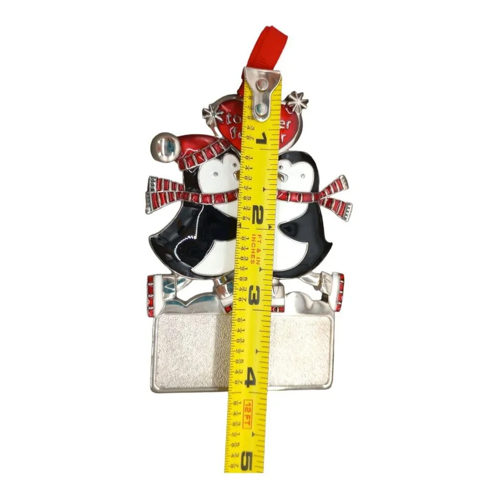 Things Remembered Christmas Ornament Penguin Couple Together Hangable Engravable